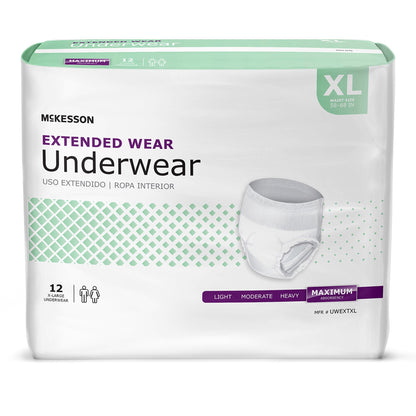 UNDERWEAR, EXTENDED WEAR XLG 58-68 (12EA/BG 4BG/CS)