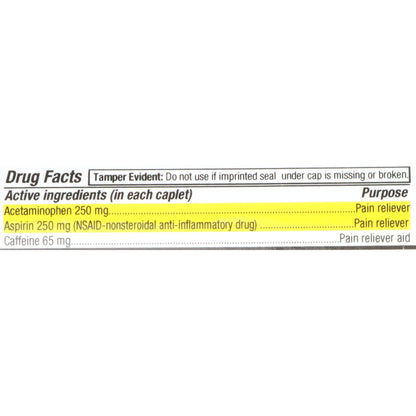 PAIN RELIEF XS, EXCEDRIN TAB (100/BT 12BT/CS)