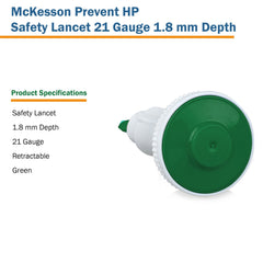 LANCET, HAEMOLANCE 21GX1.8MM (100/BX 20BX/CS)