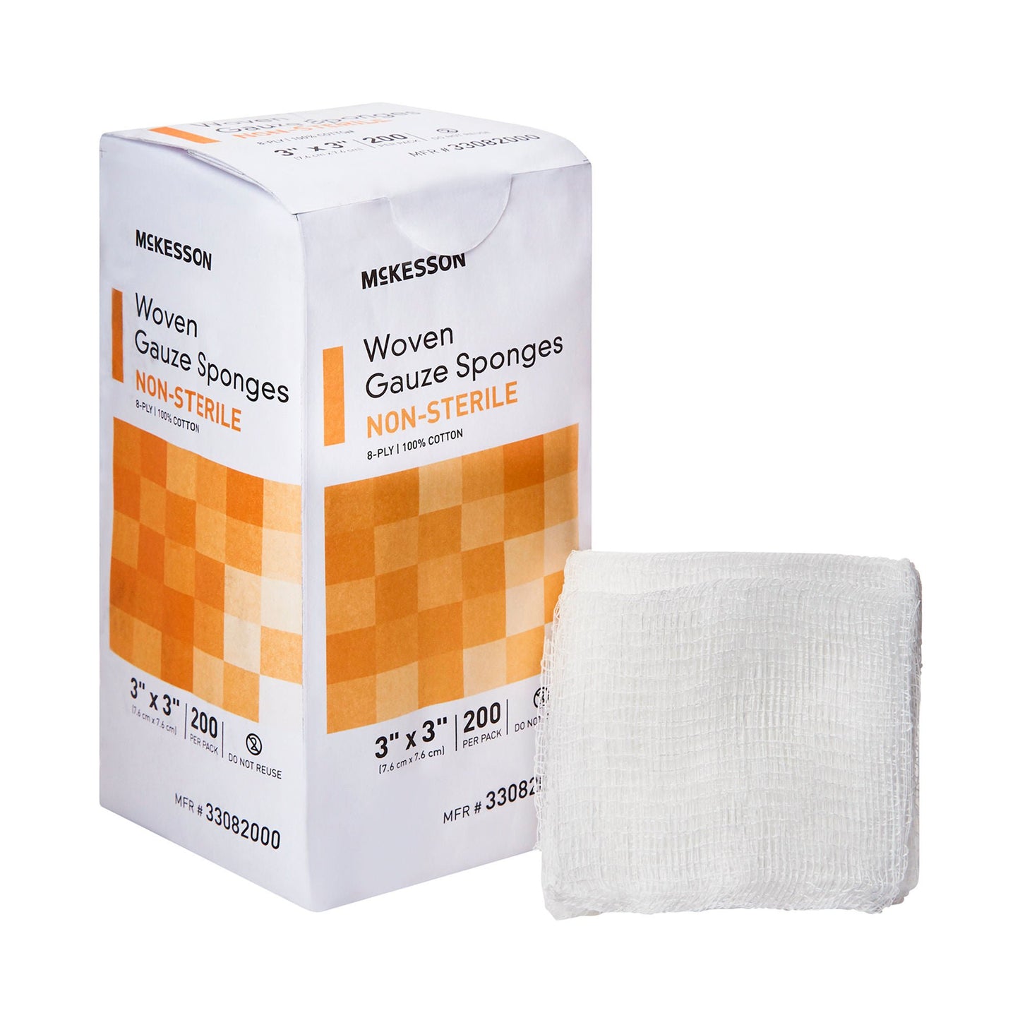 SPONGE, GAUZE 8PLY N/S 3"X3" (200/PK 20PK/CS)