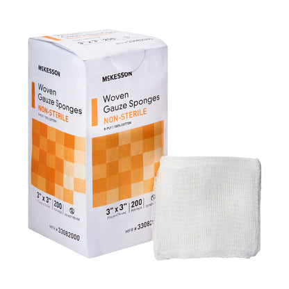 SPONGE, GAUZE 8PLY N/S 3"X3" (200/PK 20PK/CS)