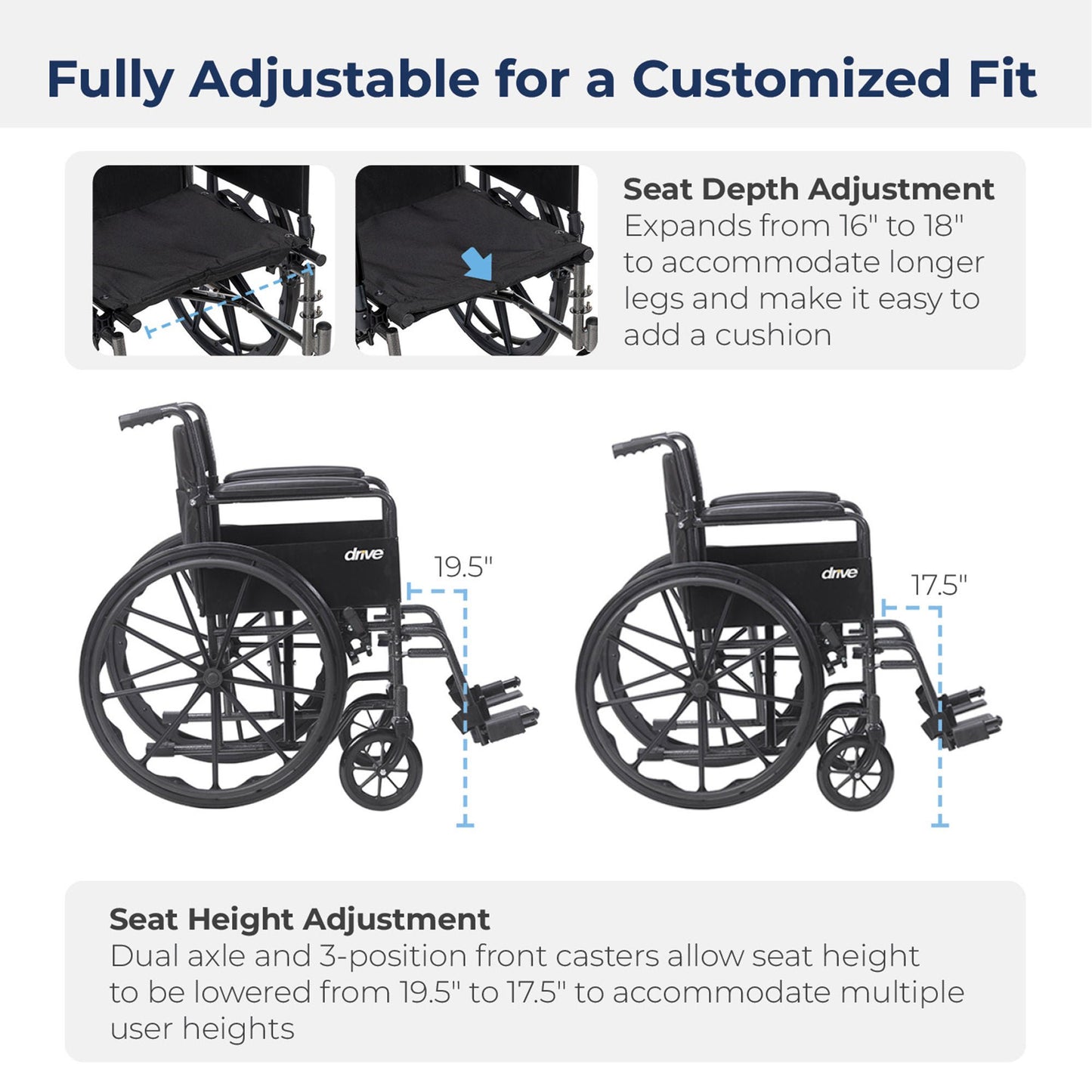 WHEELCHAIR, CRUISER III W/DETACH FULL ARM/LEGREST 18" D/S