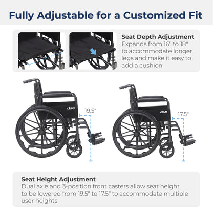 WHEELCHAIR, CRUISER III W/DETACH FULL ARM/LEGREST 18" D/S