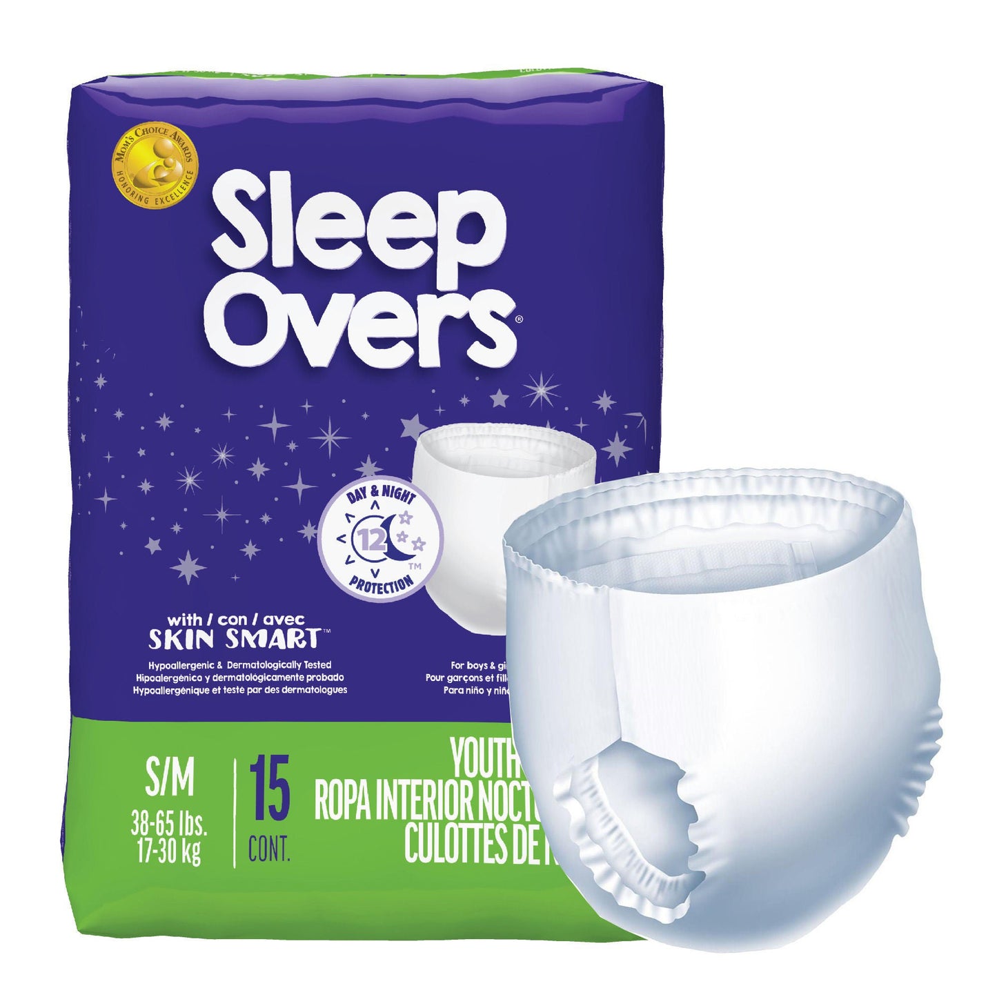 UNDERWEAR, PROT PULL ON SLEEPOVERS SM/MED (15/BG 4BG/CS)