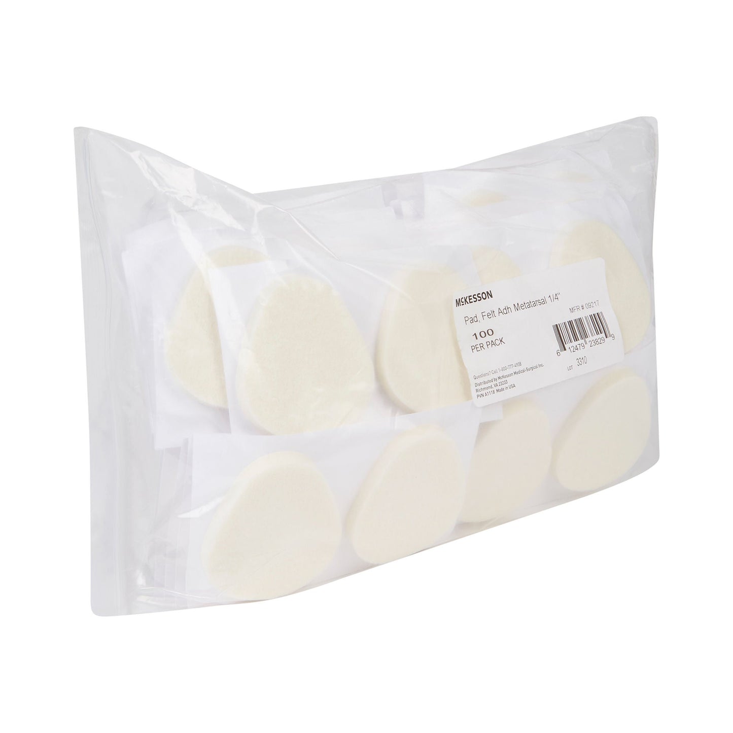 PEDI-PAD, FELT ADH WHT #106-LG"1/4" (100/PK 20PK/CS)