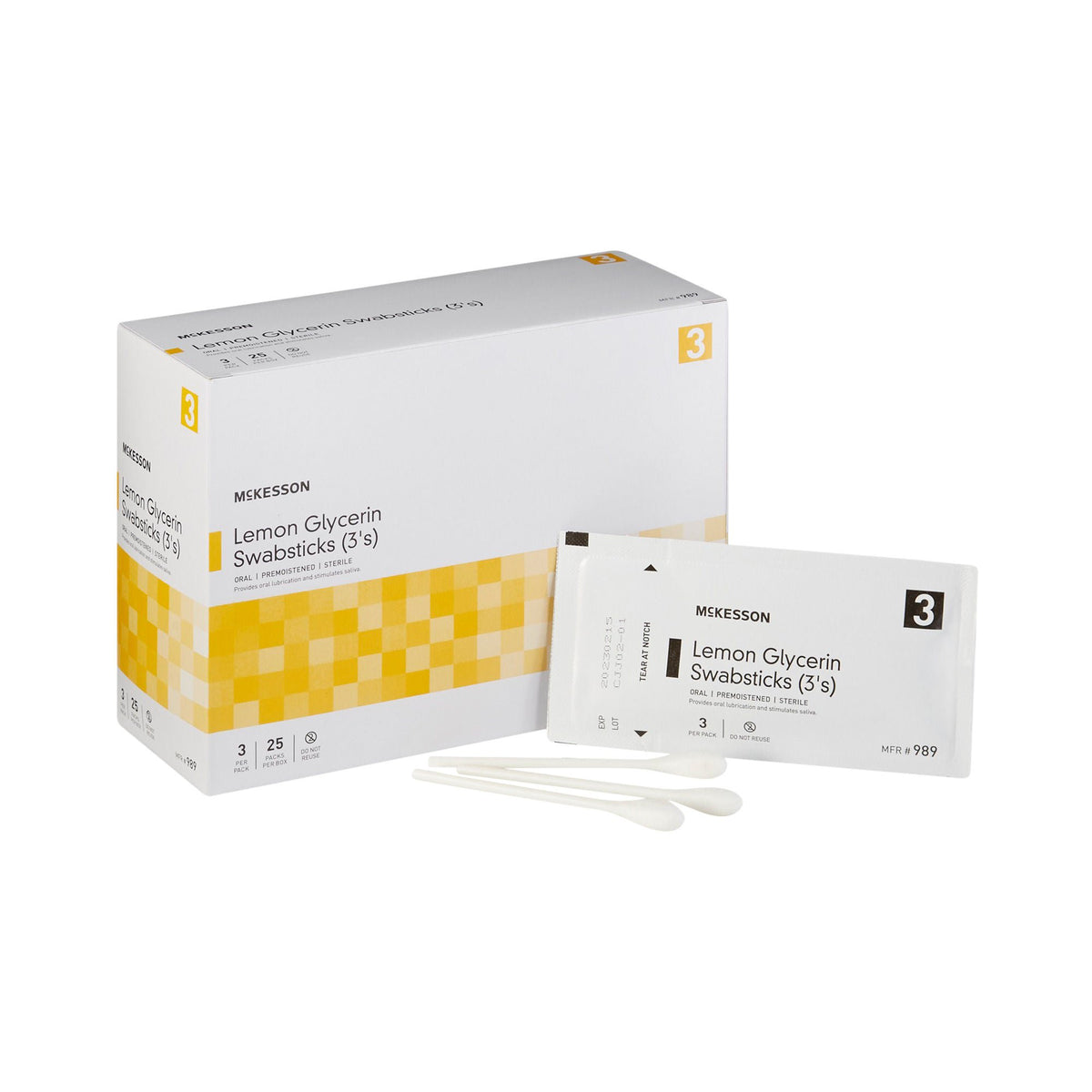 SWABSTICK, LEMON GLYCERIN STR (25/BX 10BX/CS)
