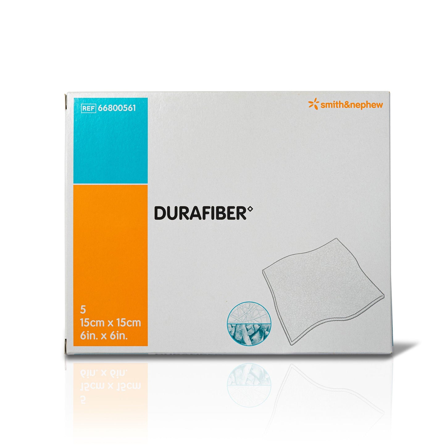DRESSING, DURAFIBER 6X6" 15X15CM (5/BX 12BX/CS)