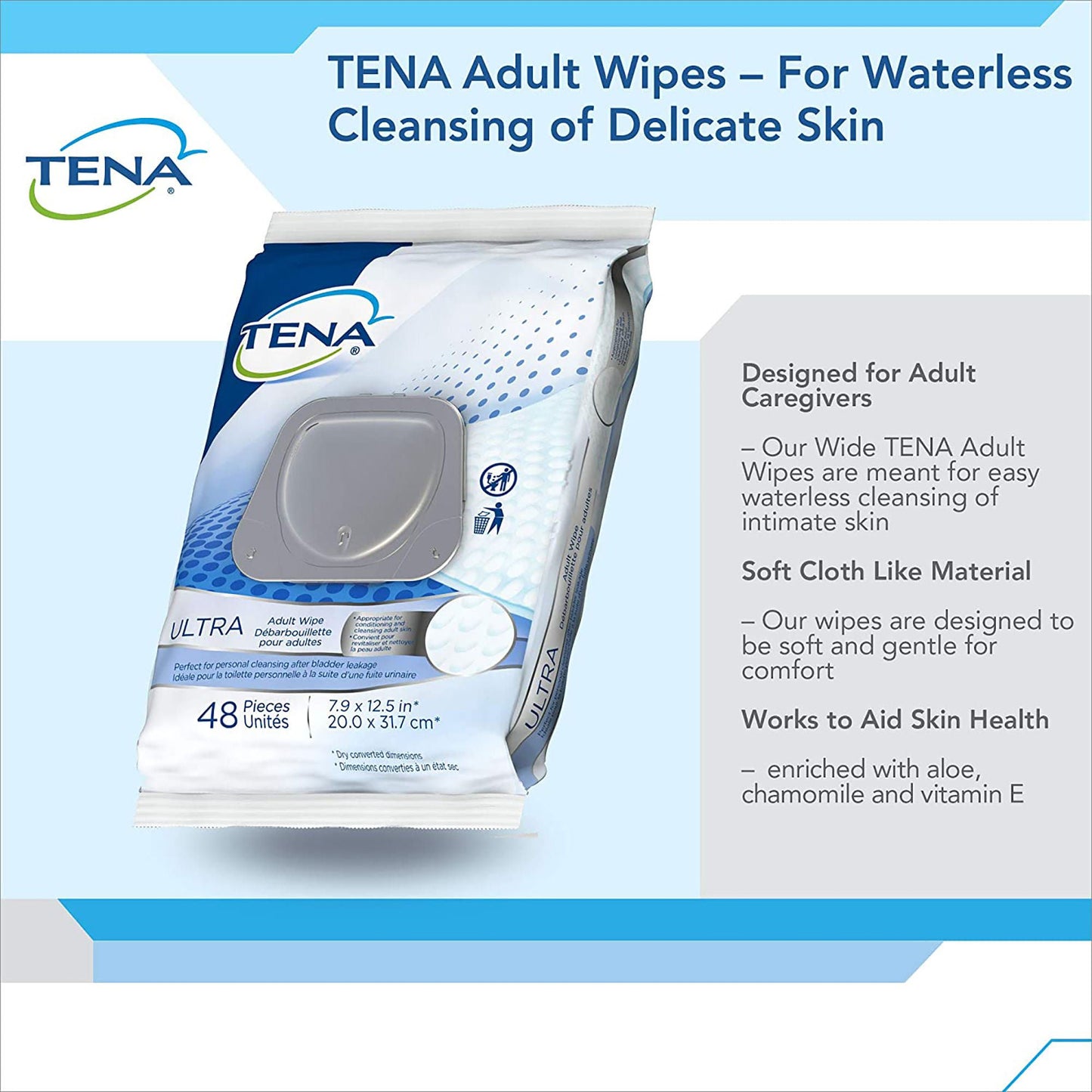 WASHCLOTH, WET CLASSIC TENA DISP (48/PK 12PK/CS) SCAPER