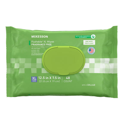 WIPE, WET FLUSHABLE XL UNSCNTDSFT PK W/LID (48/PK 12PK/CS)