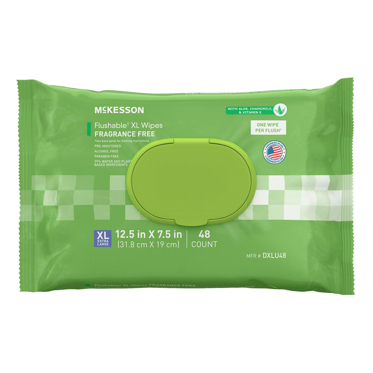WIPE, WET FLUSHABLE XL UNSCNTDSFT PK W/LID (48/PK 12PK/CS)