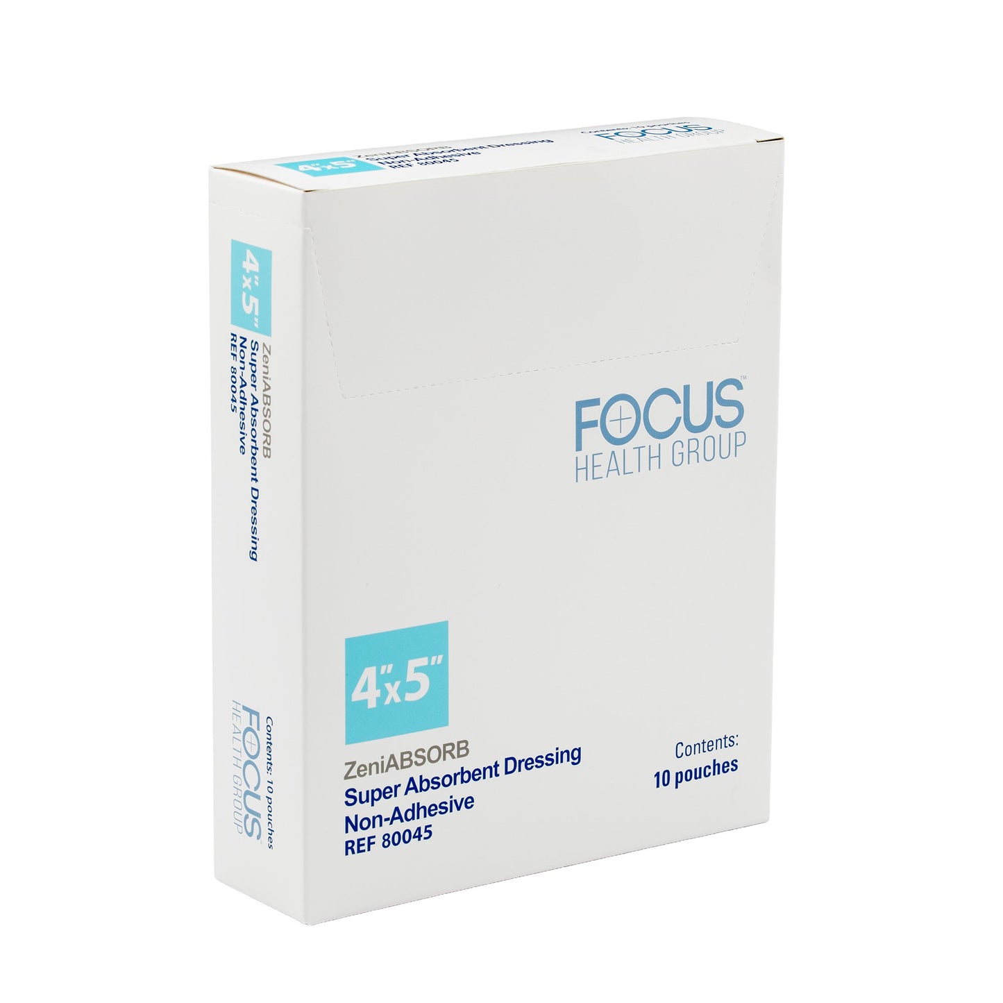 DRESSING, FOAM SUPER ABSRB ZENIABSORB N/ADH 4"X5" (10/BX)