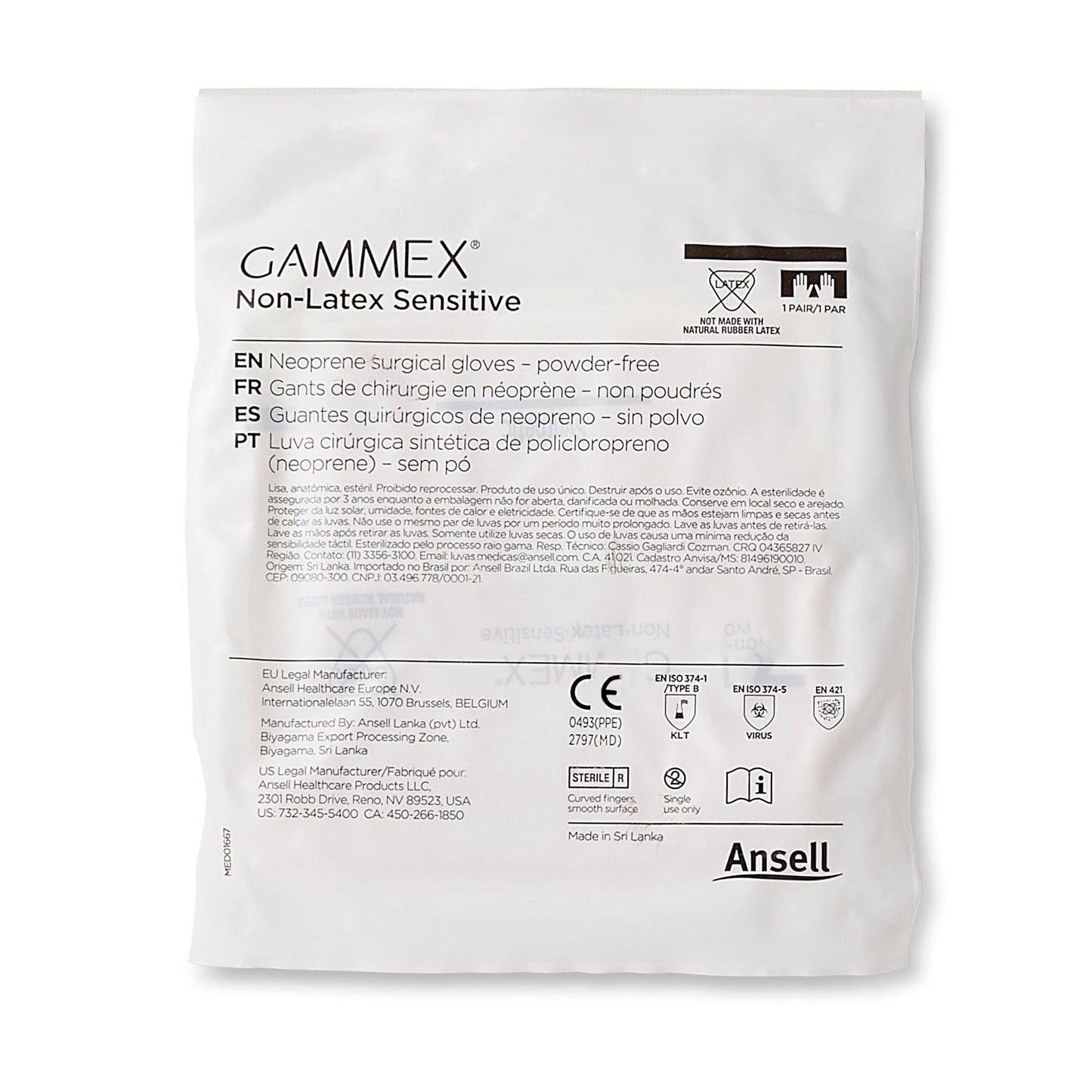 GLOVE, SURG PLYCHPRN 8.5 STR2 SMTH CHEMO (50PR/BX 4BX/CS)