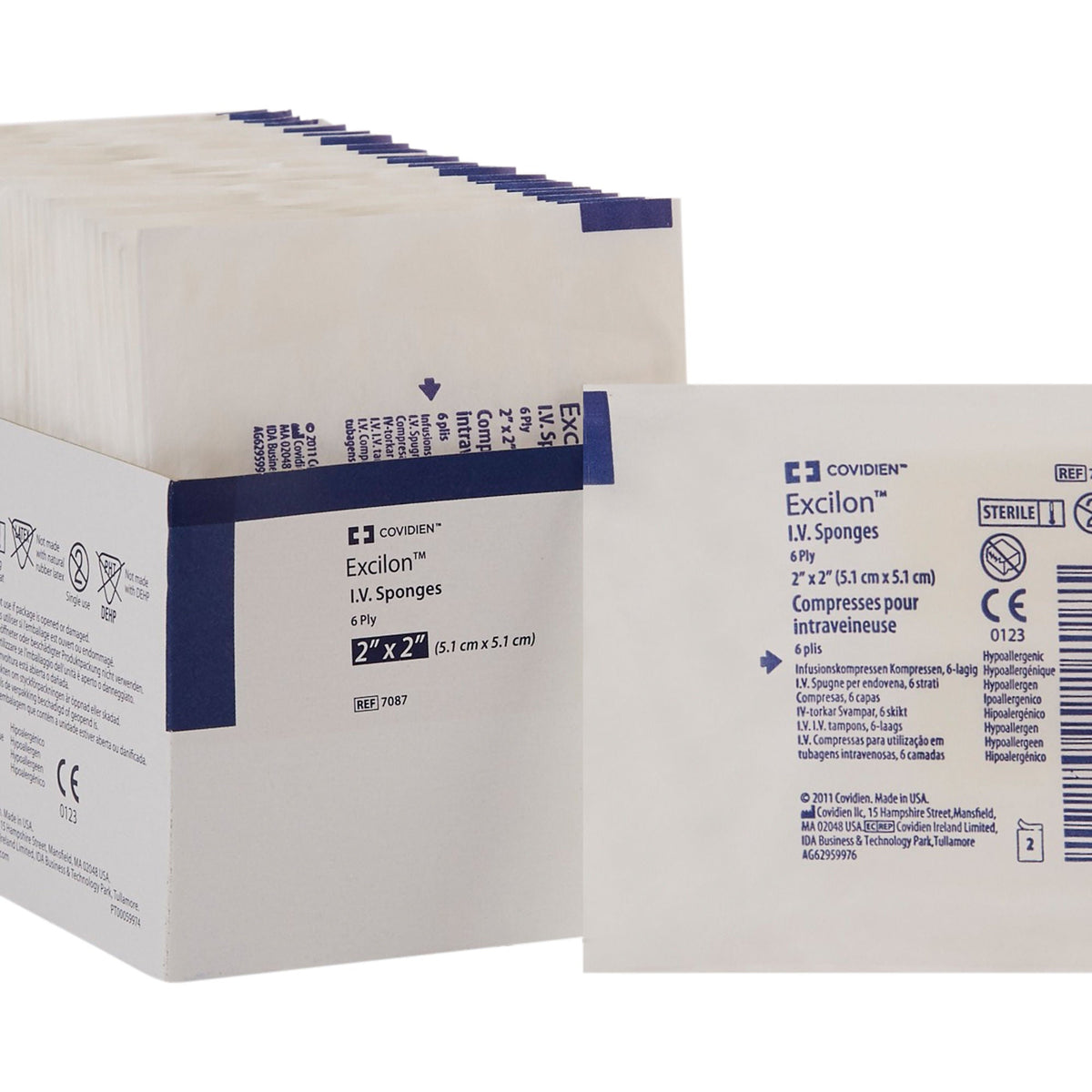 SPONGE, IV EXCILON 2"X2" 6PLY (35PK/CT 20CT/CS) KENDAL