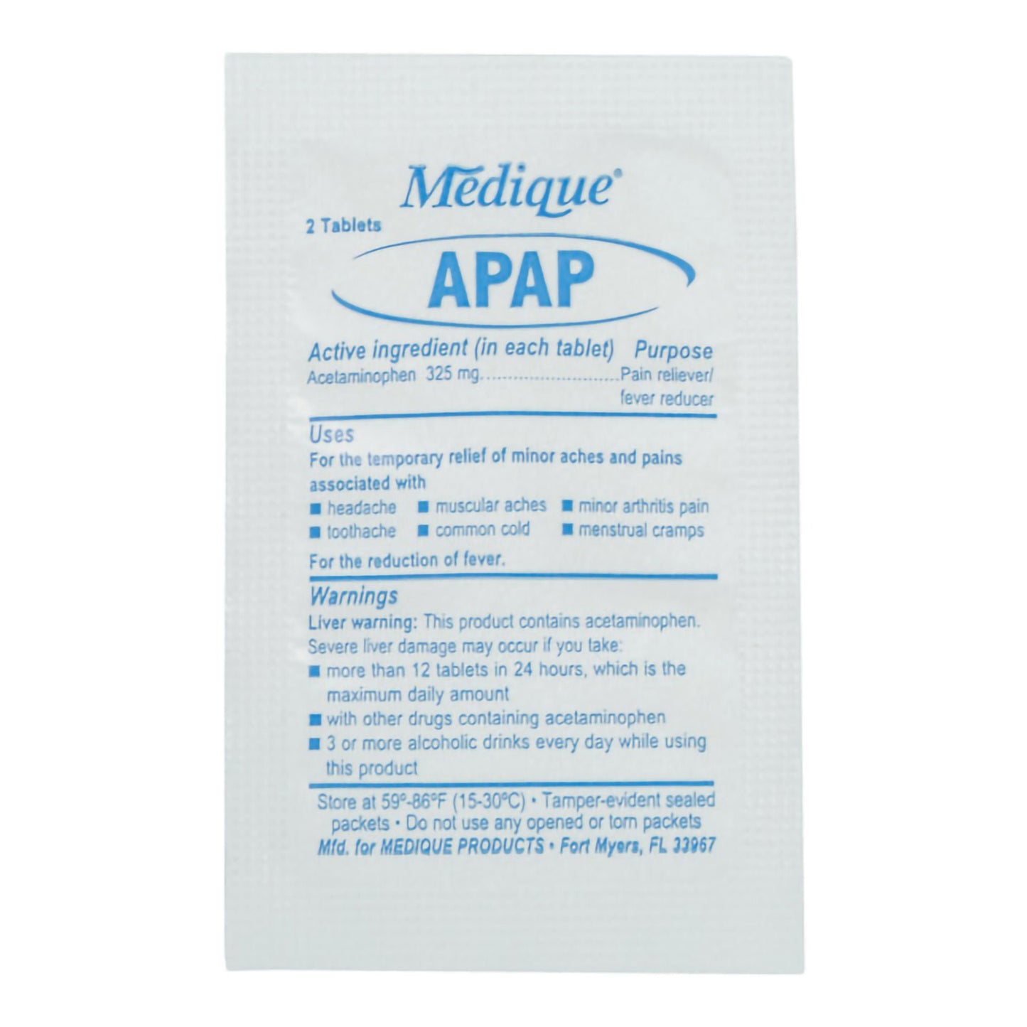 ACETAMINOPHEN, TAB 325MG (250/BX)