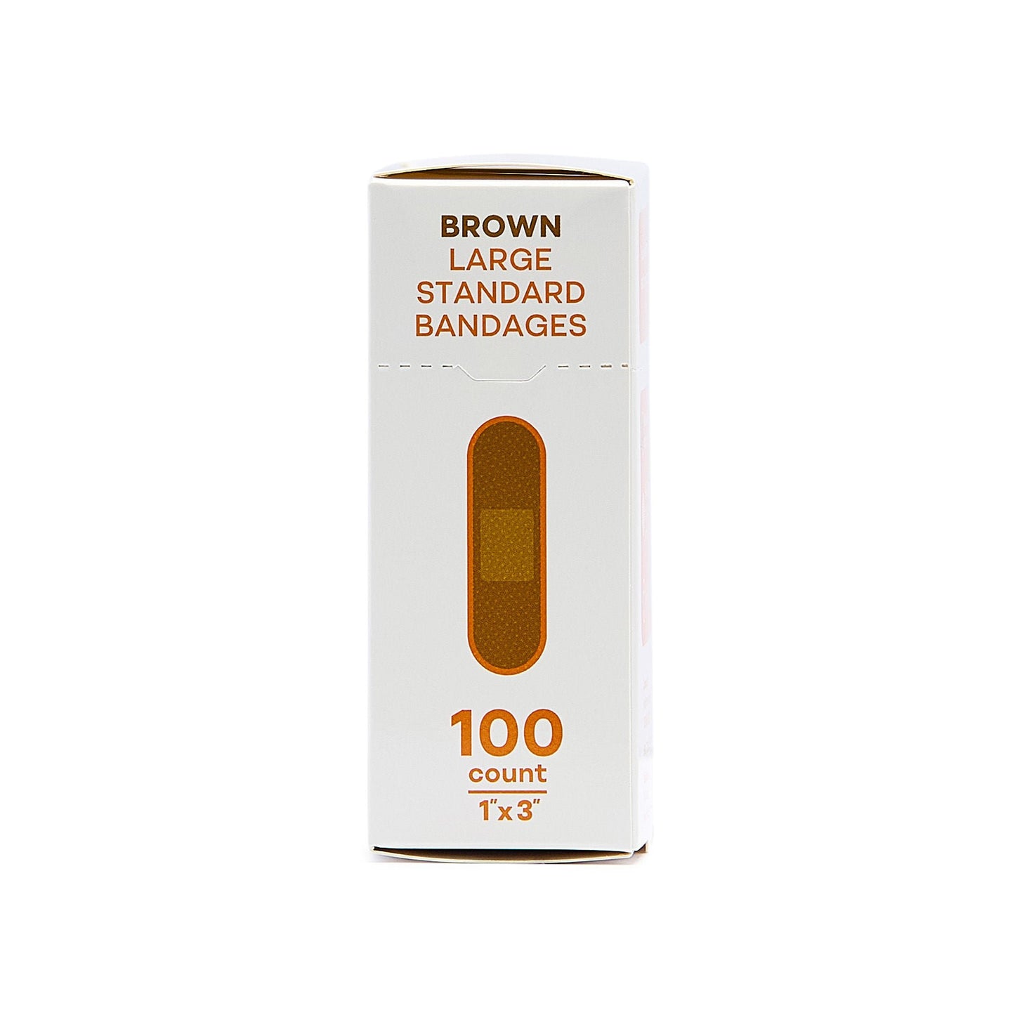 BANDAGE, STD ADH LF BRN SKIN TONE ORG BX 1X3" (100/BX 12BX/C