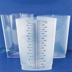 CONTAINER, GRADUATED TRIANGULAR 32OZ