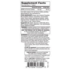 FERROUS SULFATE, TAB 5G/325MG (200/BT 12BT/CS)