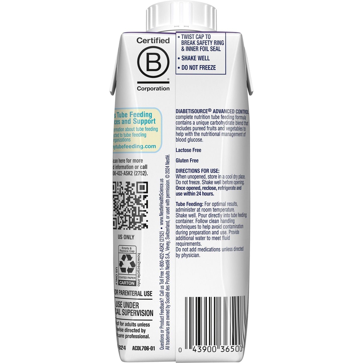 DIABETISOURCE AC, UNFLAV 250ML(24/CS)