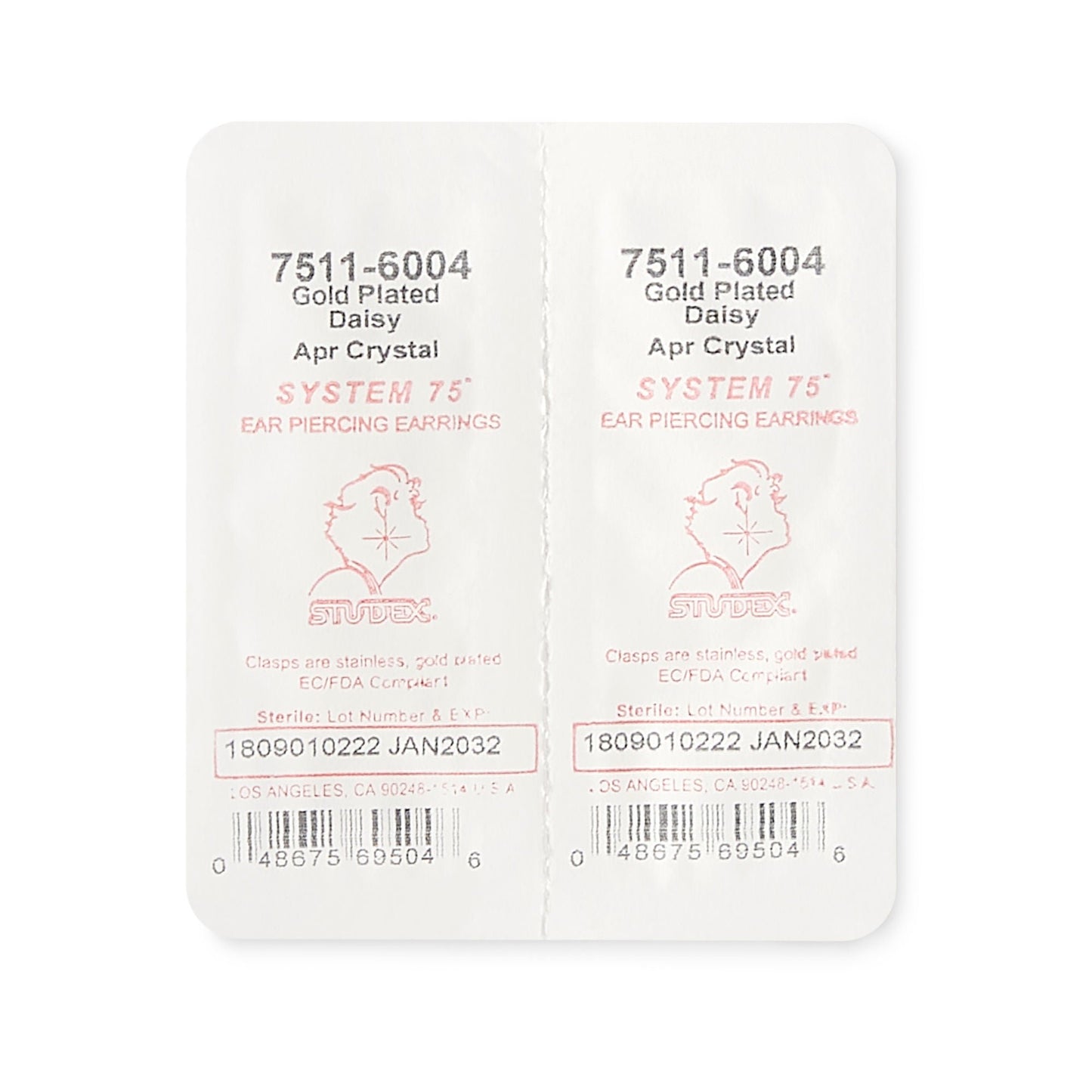 EARSTUD, DAISY CL GOLD-PLATE 7511-6004