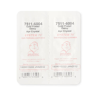 EARSTUD, DAISY CL GOLD-PLATE 7511-6004