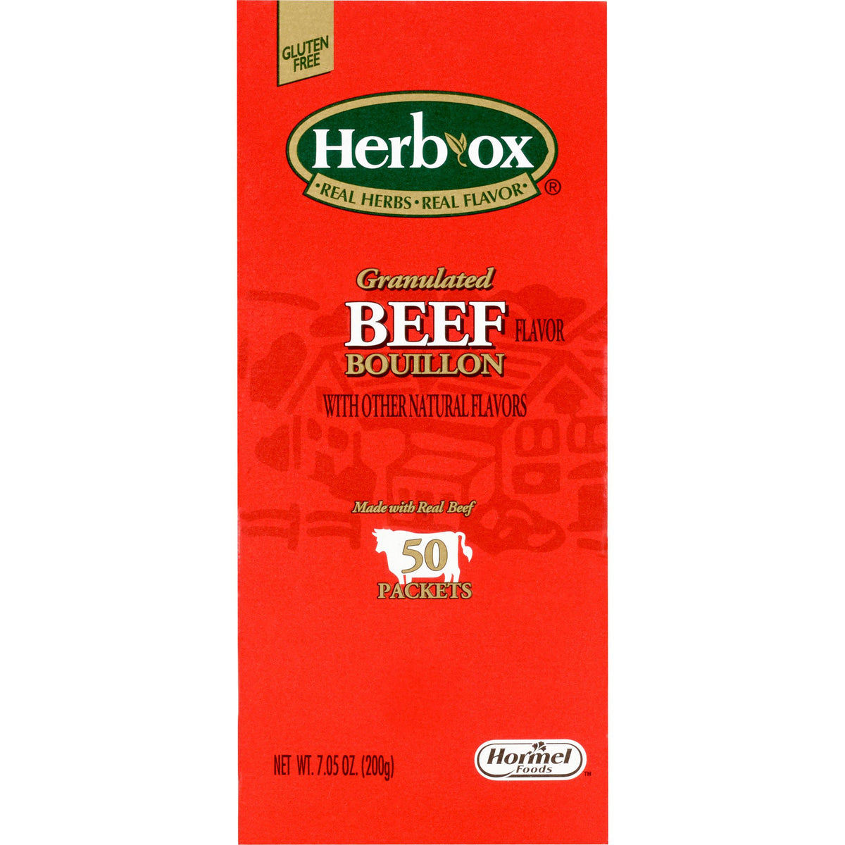 BROTH, BEEF BOUILLON GLUTEN FREE HERBOX (50/BX 6BX/CS)