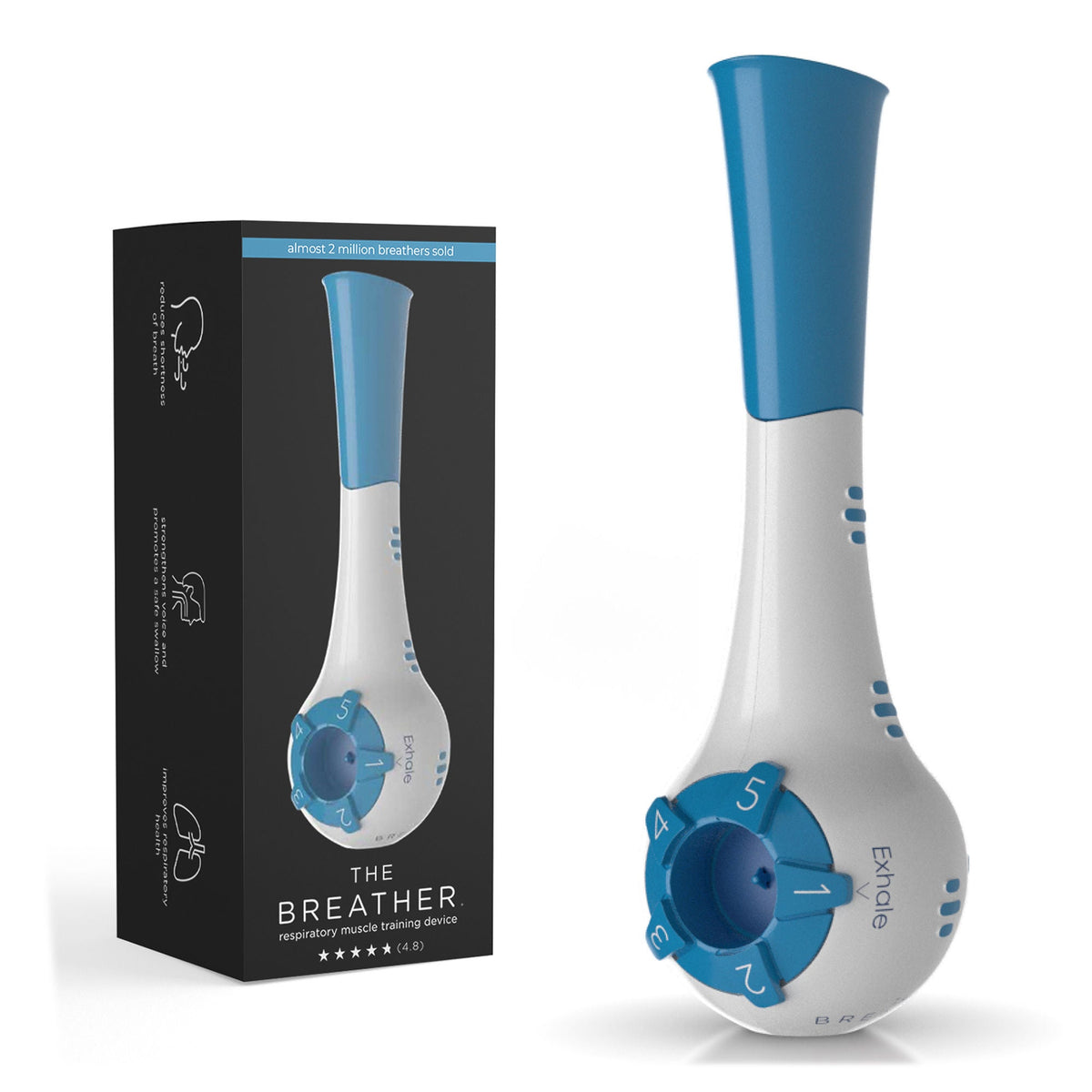 EXERCISER, RESPIRATORY TRAINER BREATHER BLU (120/CS)