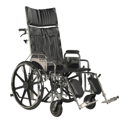 WHEELCHAIR, RECLINING 22" LEG REST REMVBL DESK D/S