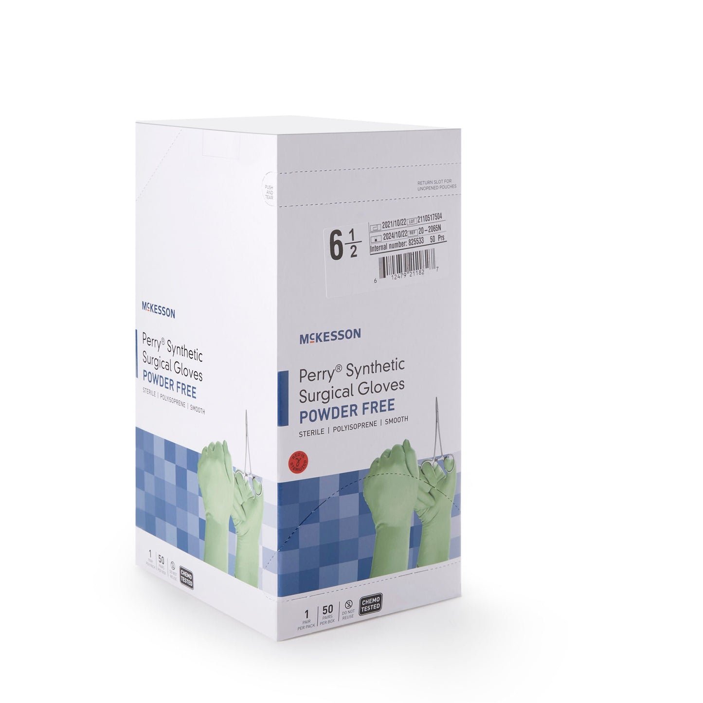GLOVE, SURG PLYISO 6.5 STR2 SMTH CHEMO (50PR/BX 4BX/CS)