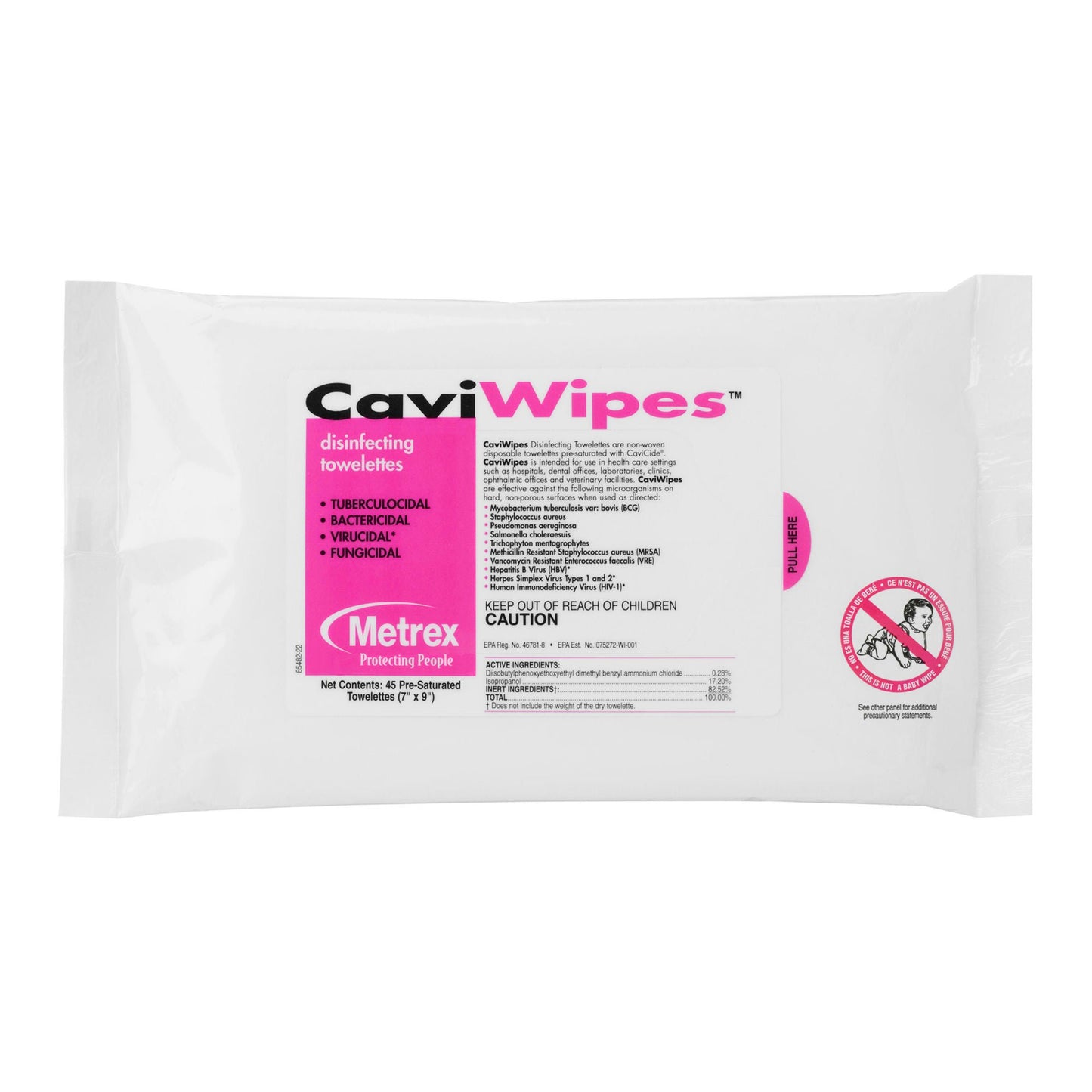 WIPE, DSNFCT CAVIWIPES FLAT PACK (45EA/PK 20PK/CS)
