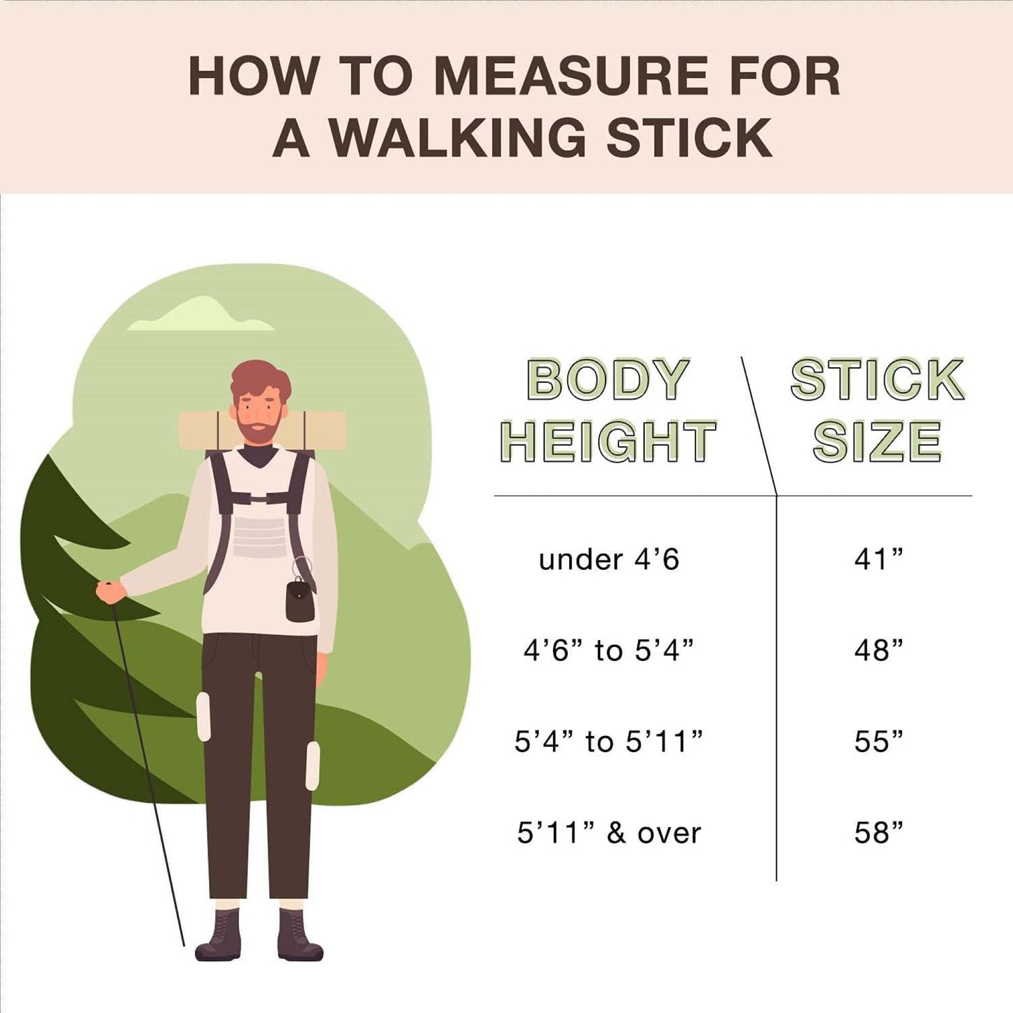 STICK, WALKING WOOD BRAZOS 58 TWIST OAK HITCHHIKER TAN 58"