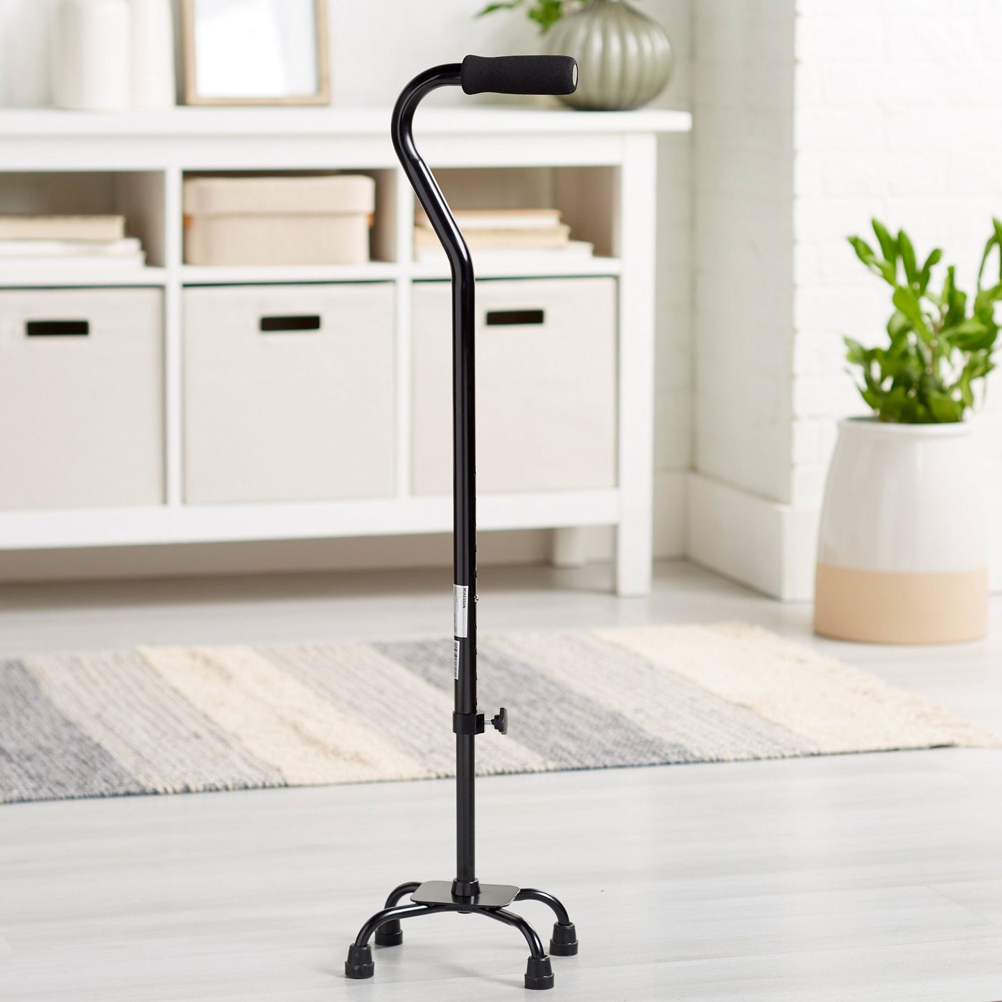 CANE, QUAD/SM BASE STEEL BLK (4/CS)
