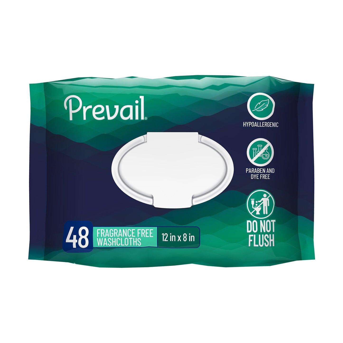 WASHCLOTH, PREVAIL W/LOTION FRAG FREE W/LID 12X8 (48/PK 12PK