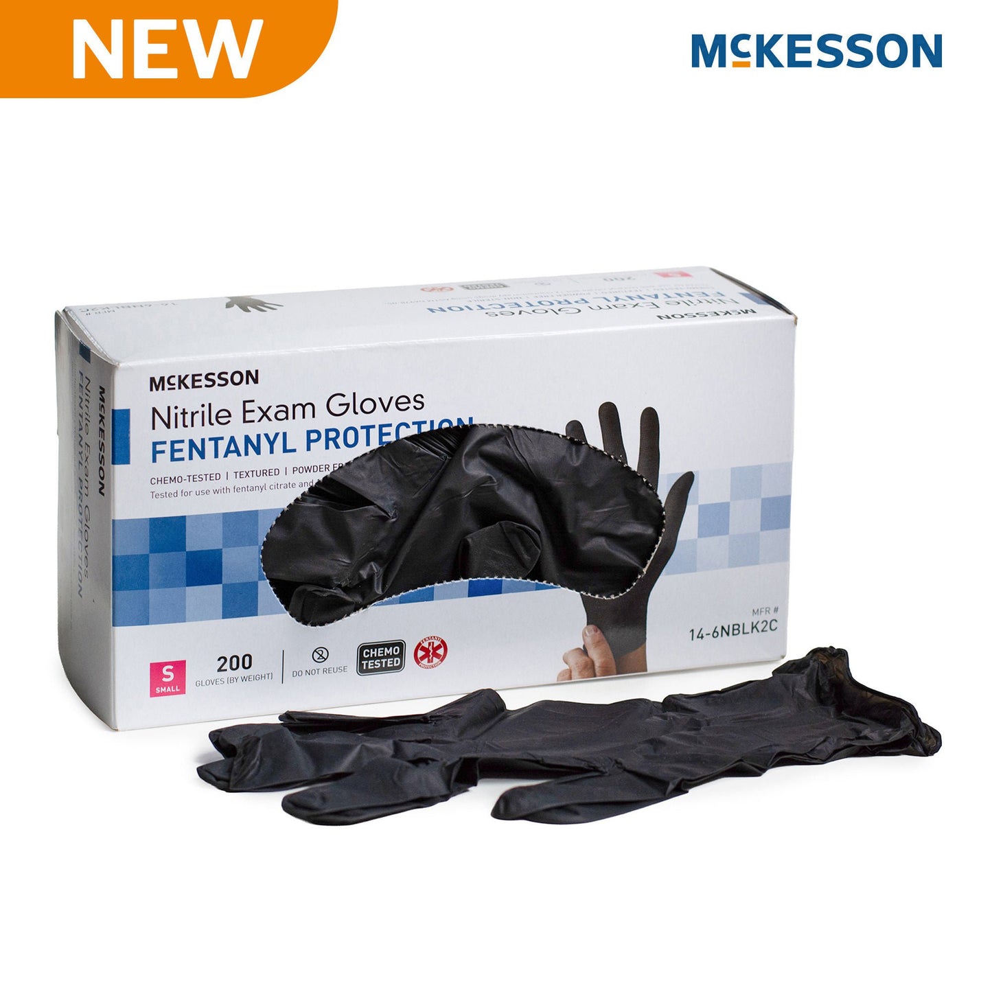 GLOVE, EXAM NTRL SM N/S CHEMO BLK (200/BX 10BX/CS)