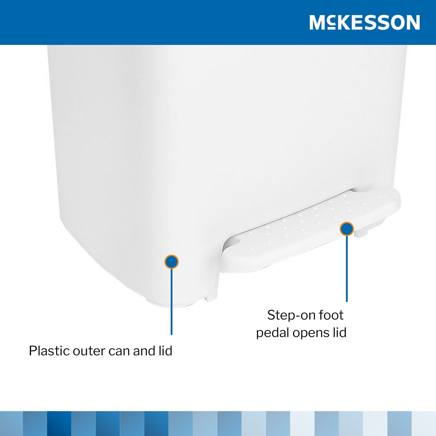 WASTECAN, STEP-ON RECTGL PLAS WHT 32QT