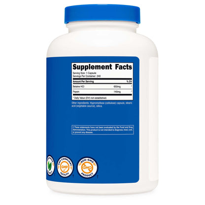 VITAMIN, CAP BETAINE HCL + PE PSIN 790MG (240/BT 12BT/CS)