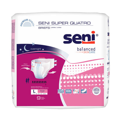 BRIEF, INCONT SENI SUPER QUATRO LG 45-59" (9/PK 4PK/CS)