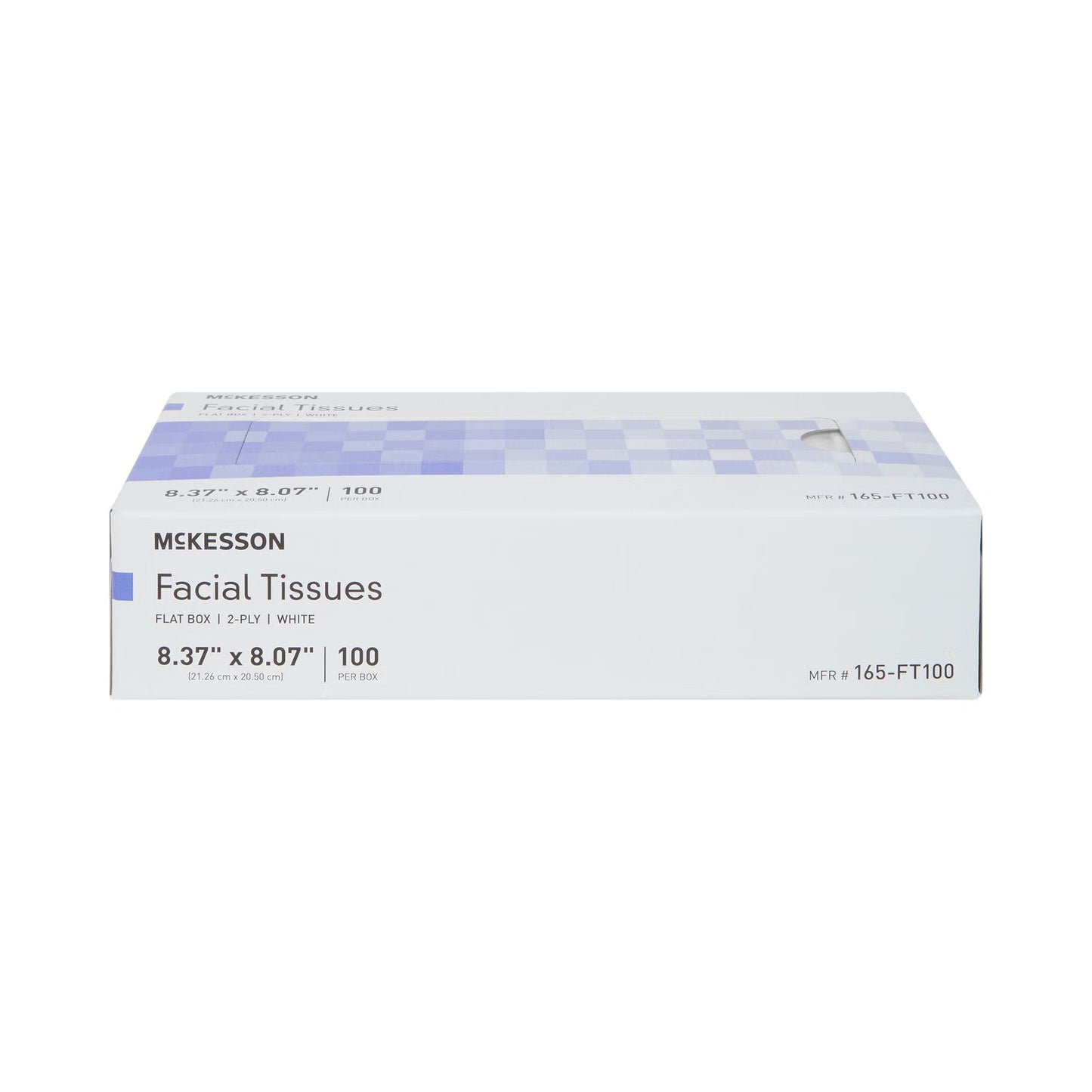 TISSUE, FACIAL FLAT BOX 2PLY WHT 8.37"X8.07" (100/BX 30BX/CS