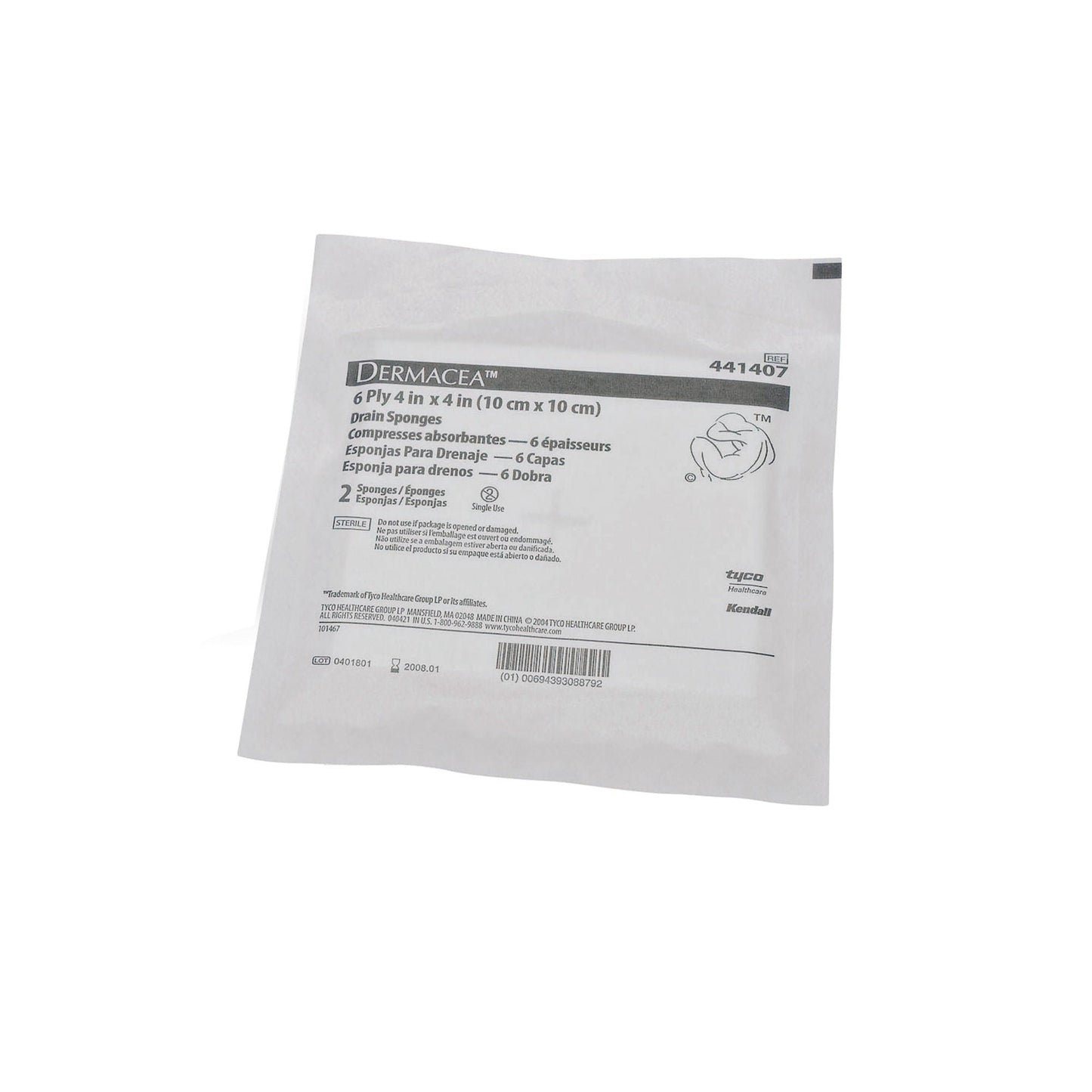 SPONGE, IV DRAIN 4"X4" STR (25/BX 12BX/CS) KENDAL