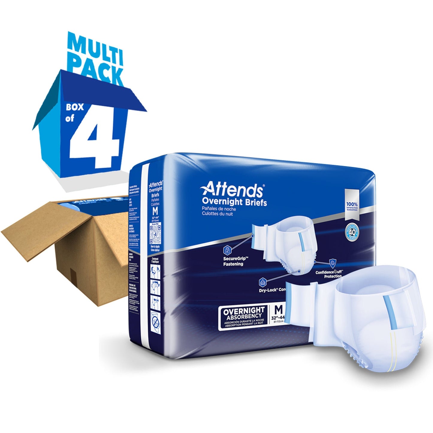 BRIEF, EXTENDED WEAR MED (18/BG 4BG/CS)