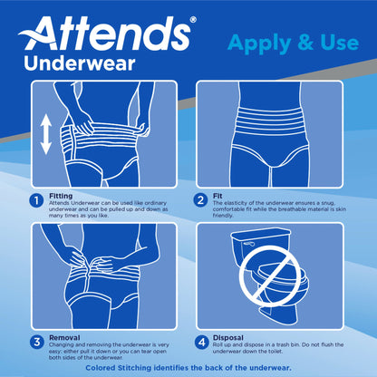 UNDERWEAR, ATTENDS MAX ABSRB LG (25/PK 4PK/CS)