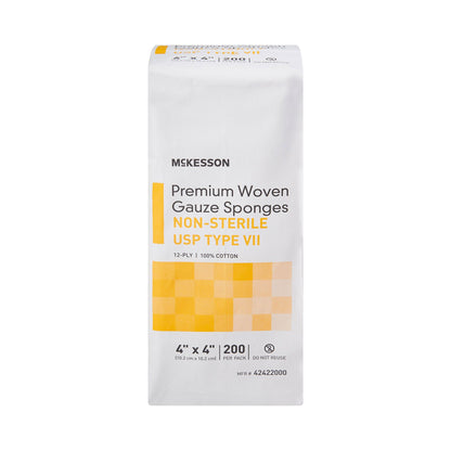 SPONGE, GAUZE TYPE-VII 12PLY N/S 4"X4" (200/PK 10PK/CS)