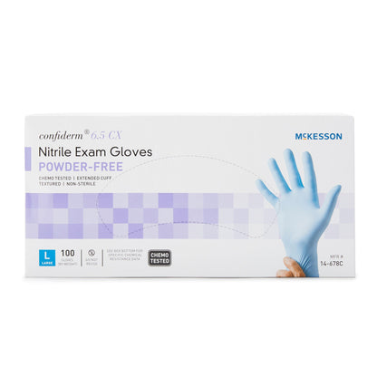 GLOVE, EXAM NTRL LG N/S EXTCF CHEMO 6.5CX (100/BX 10BX/CS)