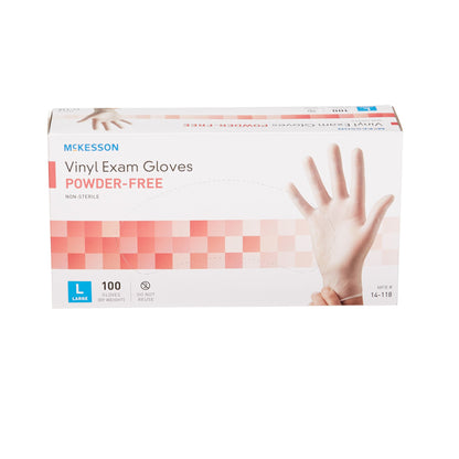 GLOVE, EXAM VNYL LG N/S (100/BX 10BX/CS)