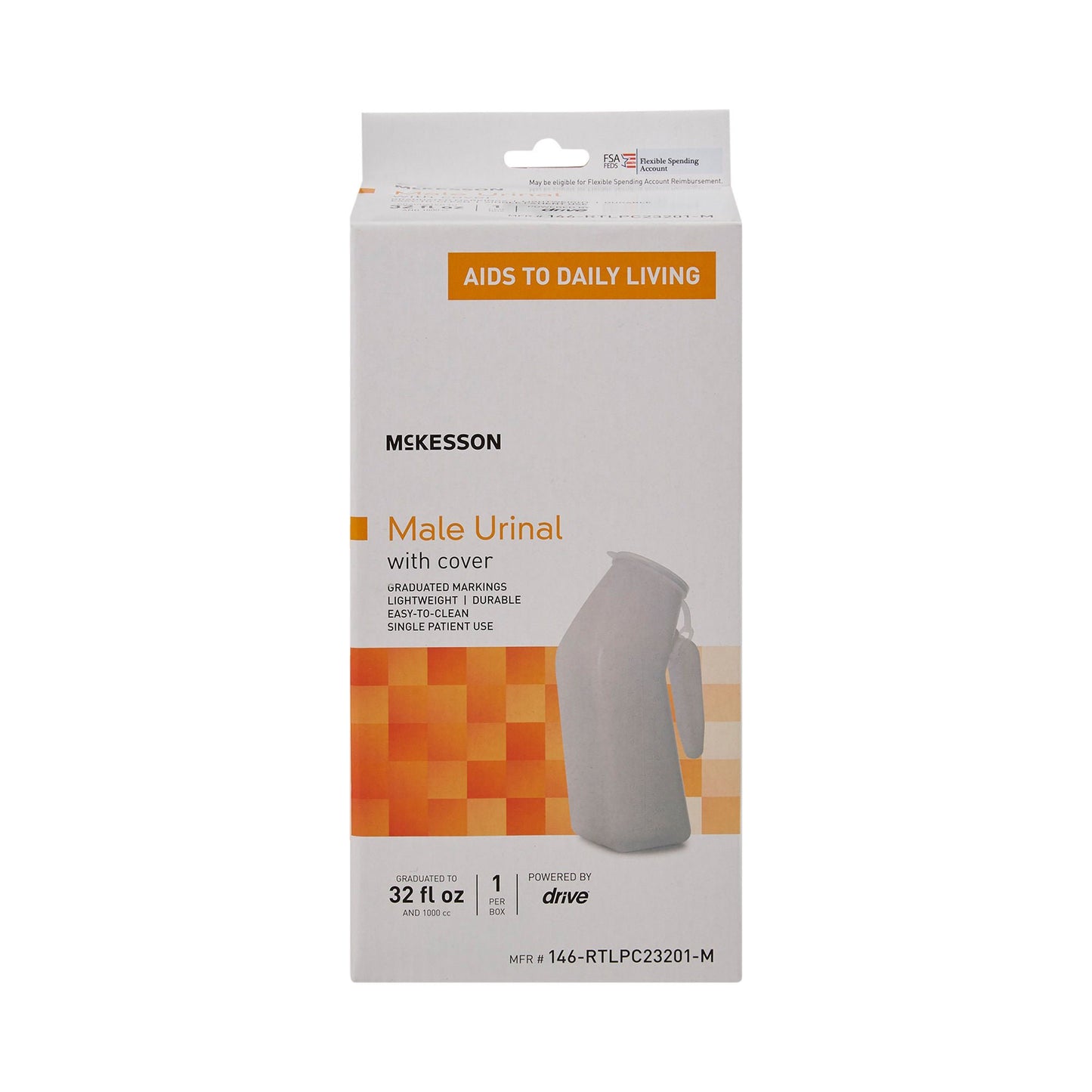 URINAL, MALE W/CAP GRADUATED 32OZ (6EA/CS)