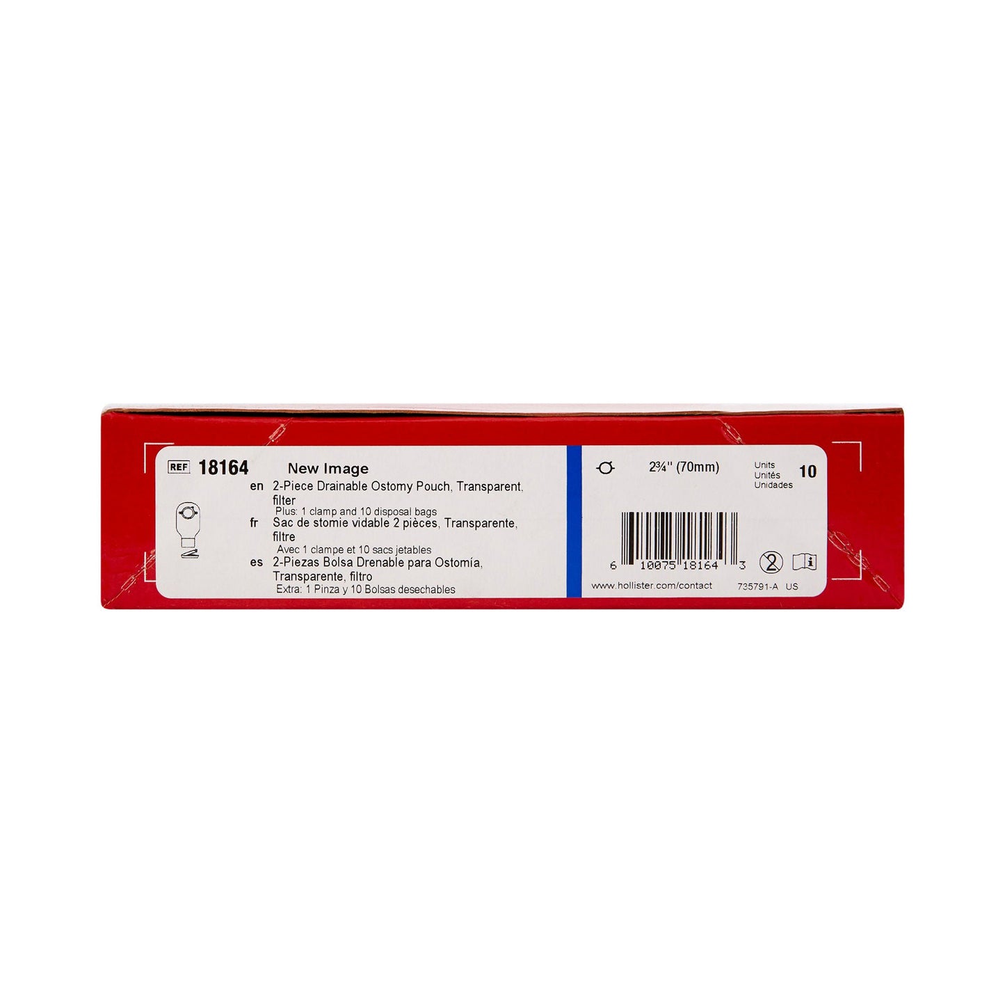DRAIN, OSTOMY TRANSP W/FLTR 70MM 2 3/4" (10/BX)