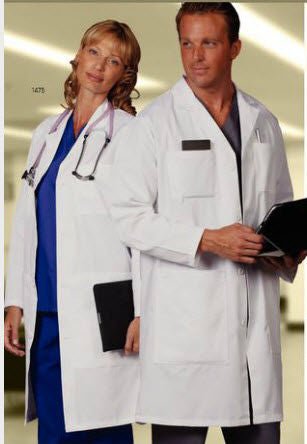 COAT, LAB STAFF UNISX W/PDA PCKT LG