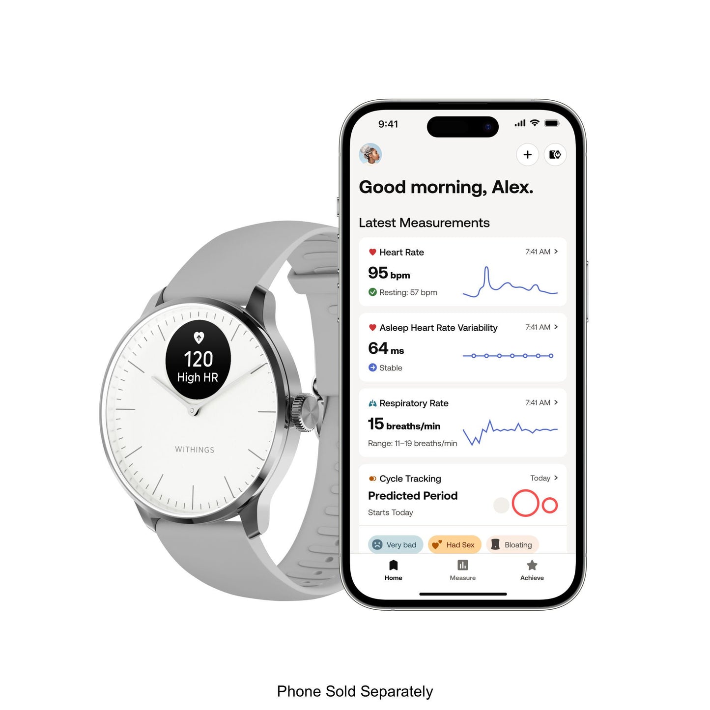SMARTWATCH, HEALTH HYBRID DAILY SCANWATCH-LIGHT WHT 37MM