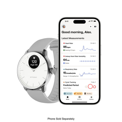 SMARTWATCH, HEALTH HYBRID DAILY SCANWATCH-LIGHT WHT 37MM
