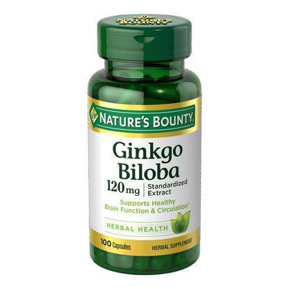 GINKGO BILOBA, CAP NATURES BOUNTY 120MG (100/BT)