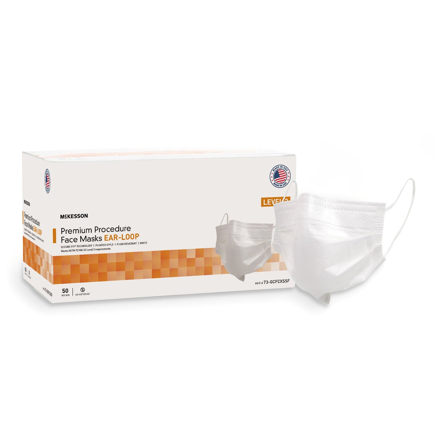 MASK, PROC LOOPS ASTM3 WHT (50/BX 10BX/CS)